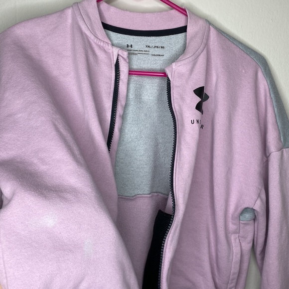 Under Armour Coldgear Full Zip Sweatshirt Pink Junior Girls Extra Large Pink - Picture 5 of 5